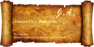 Janovitz Ambrus névjegykártya